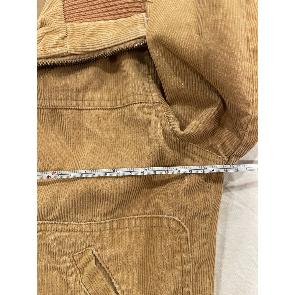 VTG Coffee Shop Corduroy Jacket Womens XS Tan Beige‎ Ribbed Knit Collar 90s Y2K - Picture 3 of 8